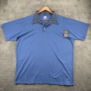 Winston Shirt Men 2XLT Tall‎ Peruvian Cotton Floral Poplin Collar Polo